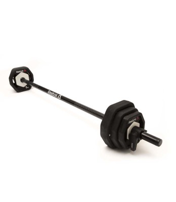 rswt-16090 – The set includes: bar, weights with handles.
2 x 1.25 kg, 2 x 2.5 kg, 2 x 5 kg and lock.
The weight plates are made of durable polyurethane which is durable, easy to clean and stays nice for a long time.

Rod diameter: 30 mm
 – Nordic Gym