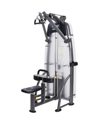 s916.jpg – Independent resistance arms for equal muscle training
Thick foam pads for the thighs
Gas-assisted seat adjustment
Pivoting flex handles reduce the strain on the wrists and help prevent injuries
Biomechanically correct diverging motion
 – Nordic Gym