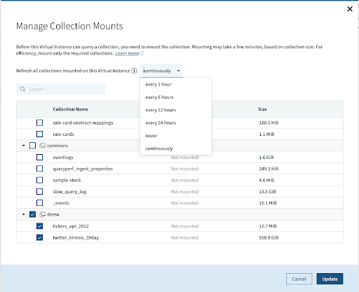 Mount collections to virtual instances