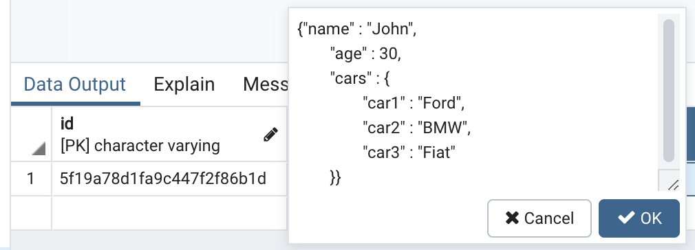 postgres query json array