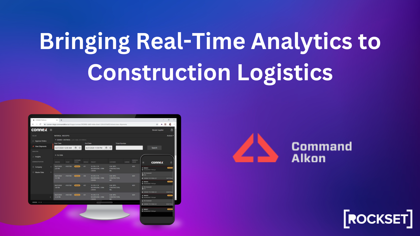 real time analytics construction logistics command alkon