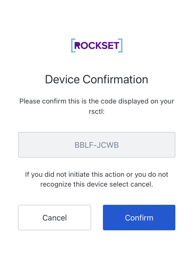 Device Confirmation