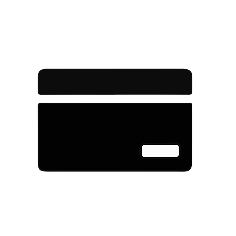 Black payment card icon.