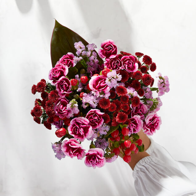 zoomed in image of red flowers