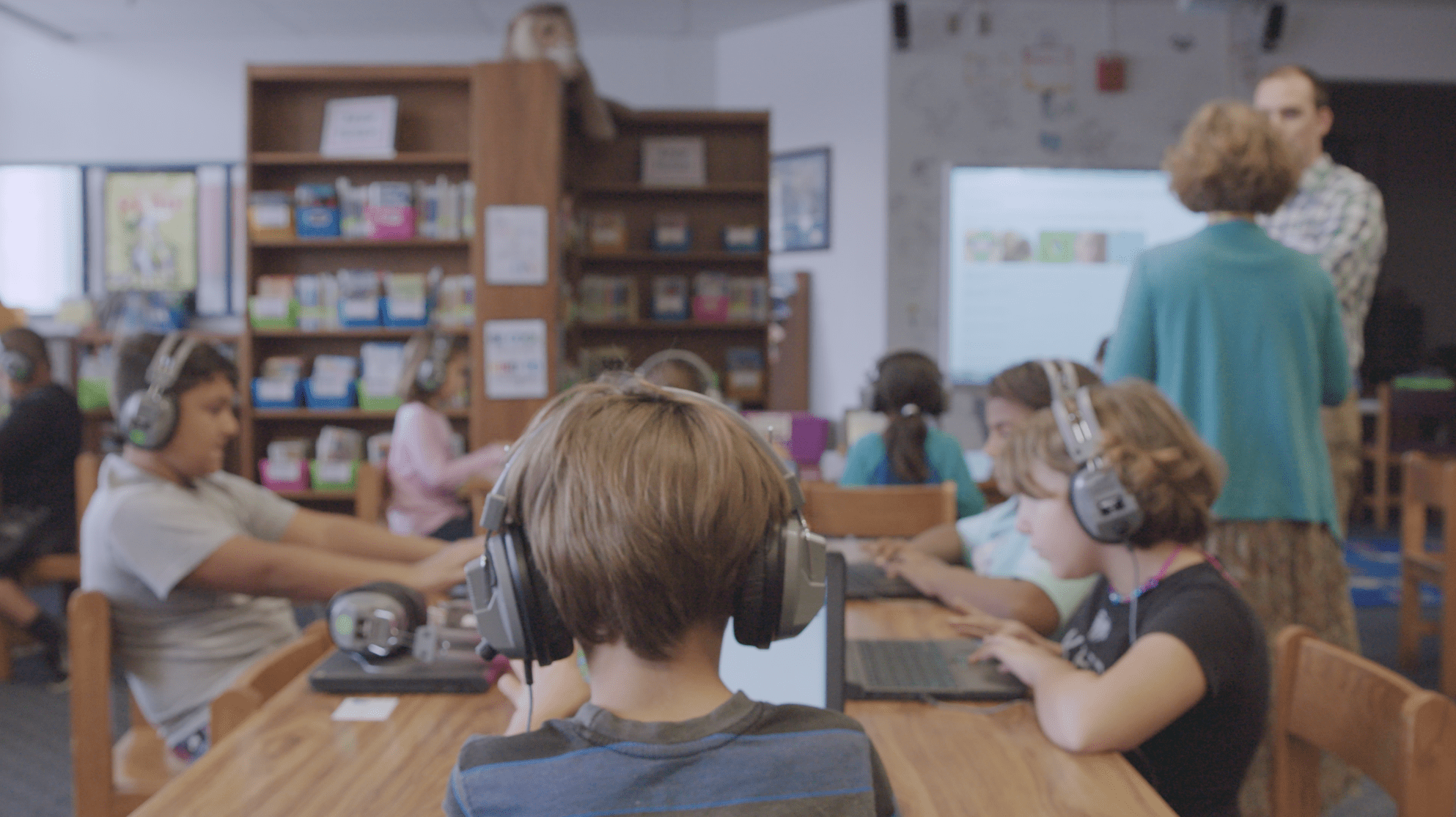 boy in computer classroom
