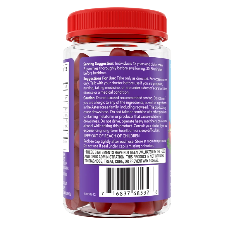 PEPCID Soothing Gummies Heartburn + Sleep back of bottle