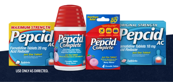 Line of Pepcid® heartburn relief and acid reducer products