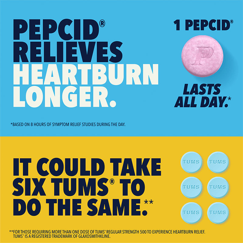 Pepcid relieves heartburn longer