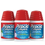 Pepcid Complete bottles and flavors