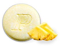 Pineapple flavored Pepcid Complete® chewable acid reducer tablet