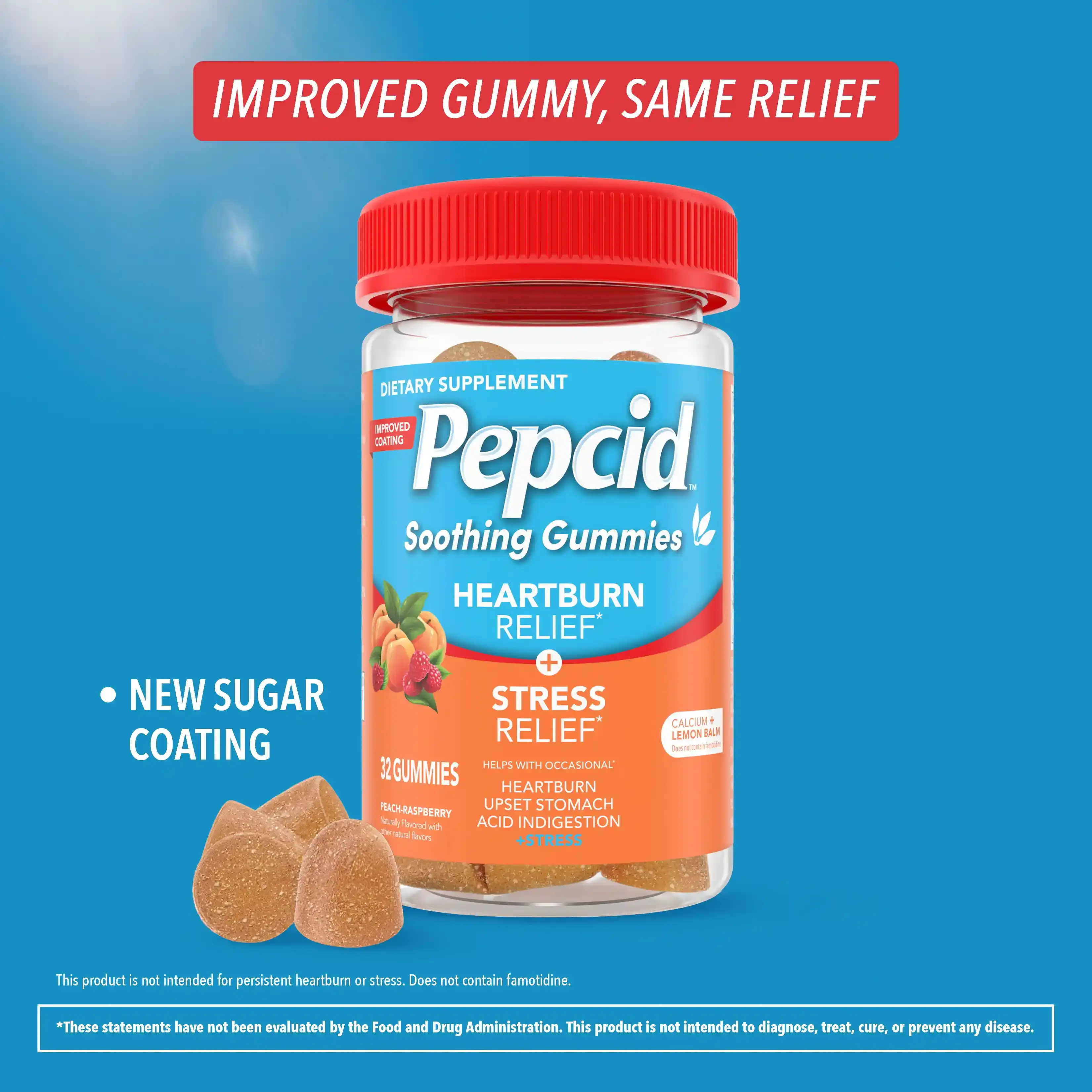 PEPCID® Soothing Gummies Heartburn + Stress Relief new bottle