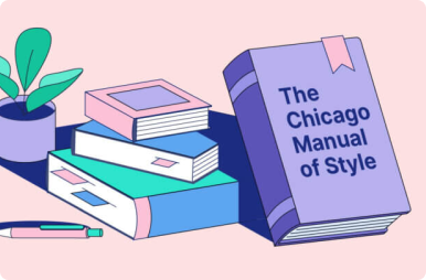 Illustration of books that read Chicago Manual of Style