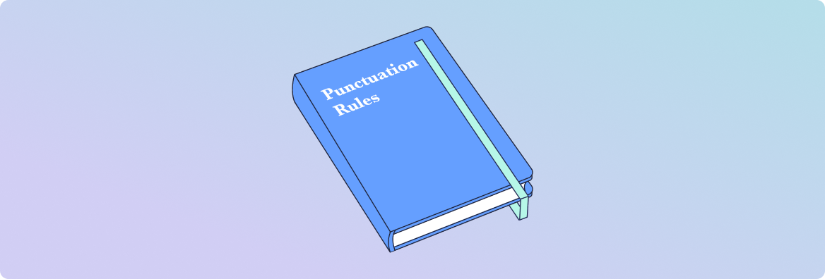 Illustration of punctuation rule book