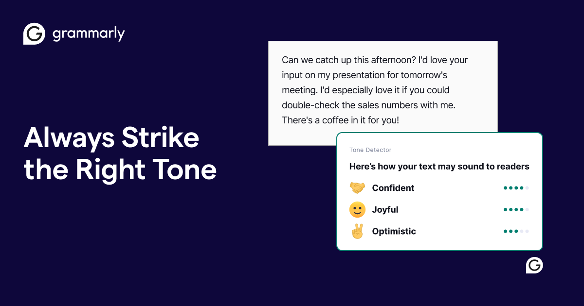 Writing Tone Detector and Tone Suggestions | Grammarly