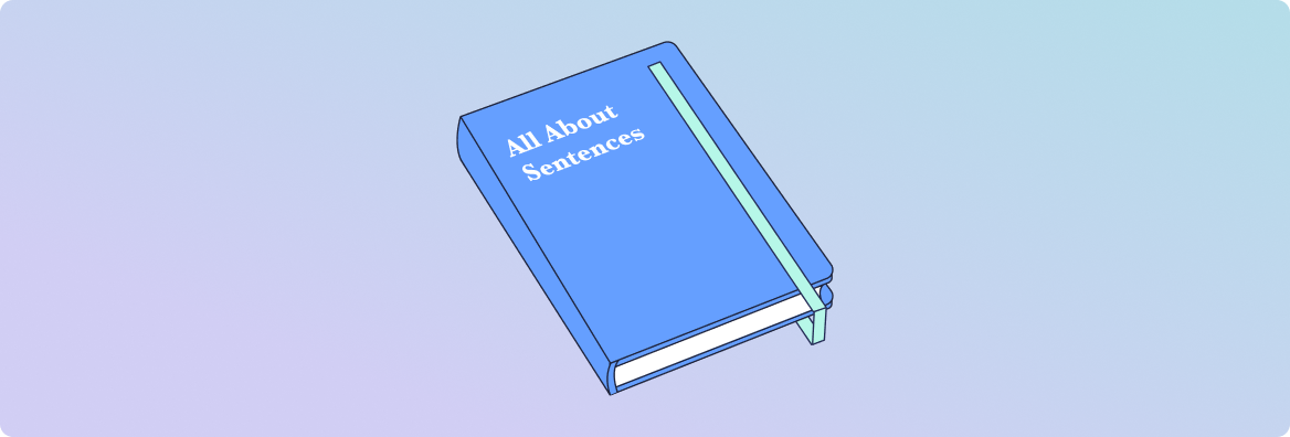 Illustration of a book all about sentences