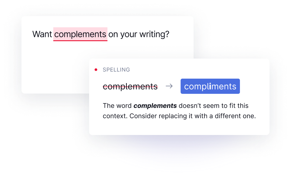 Example of compliments being corrected