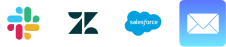 Slack, ZenDesk, SalesForce and Mail logo