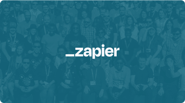 Zapier logo over a group of people