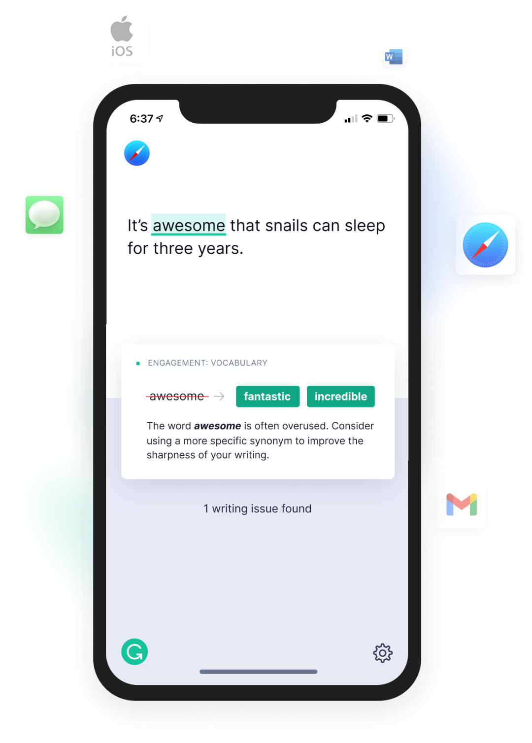 is grammarly free on iphone