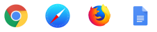 Chrome, Safari, Firefox, GoogleDocs logos