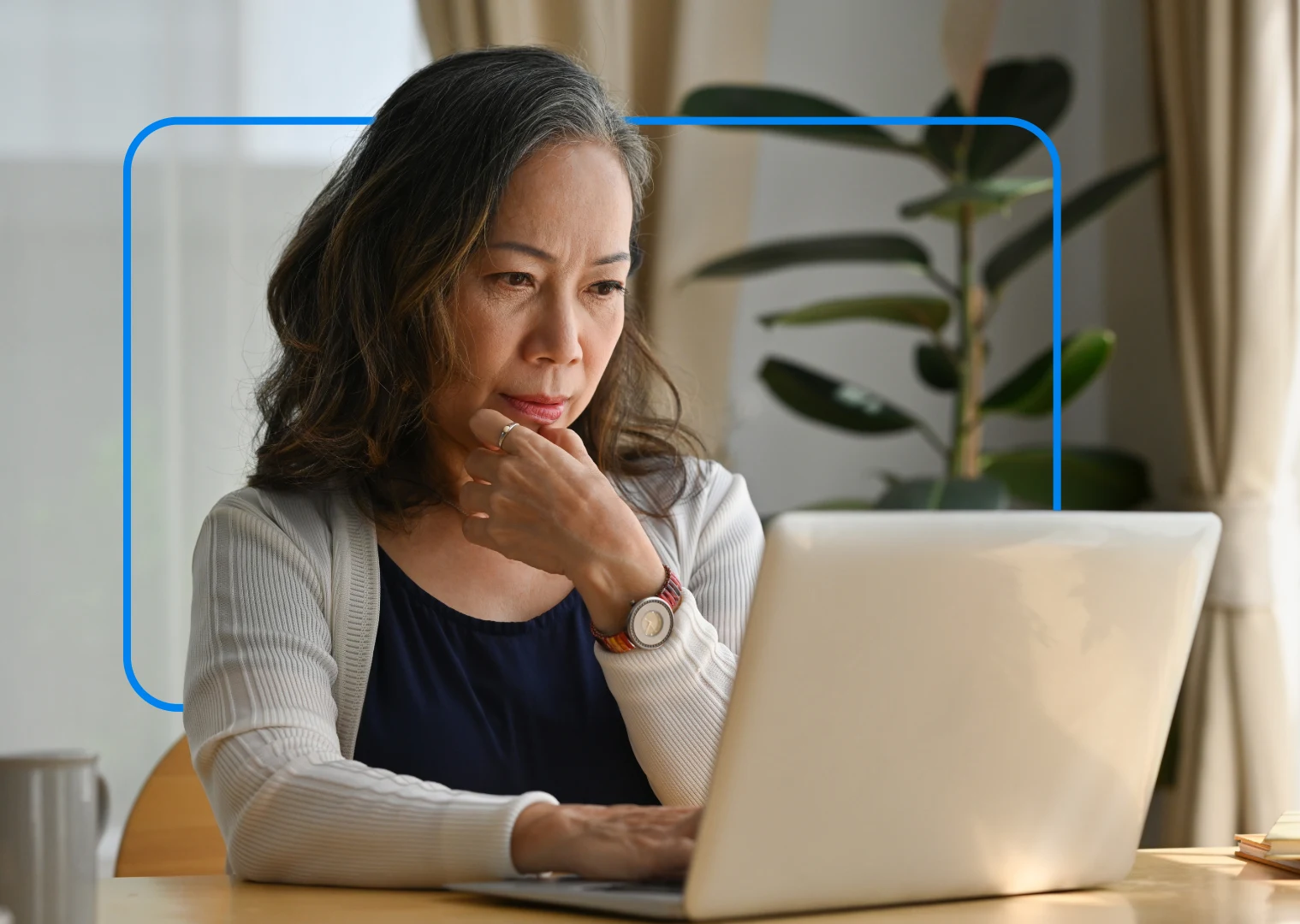Woman using laptop