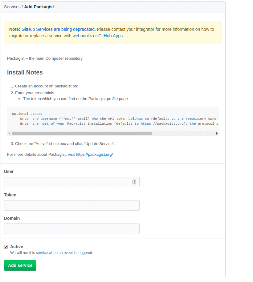 packagist-add-service