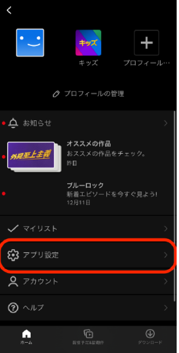 Netflix アプリ画質設定2