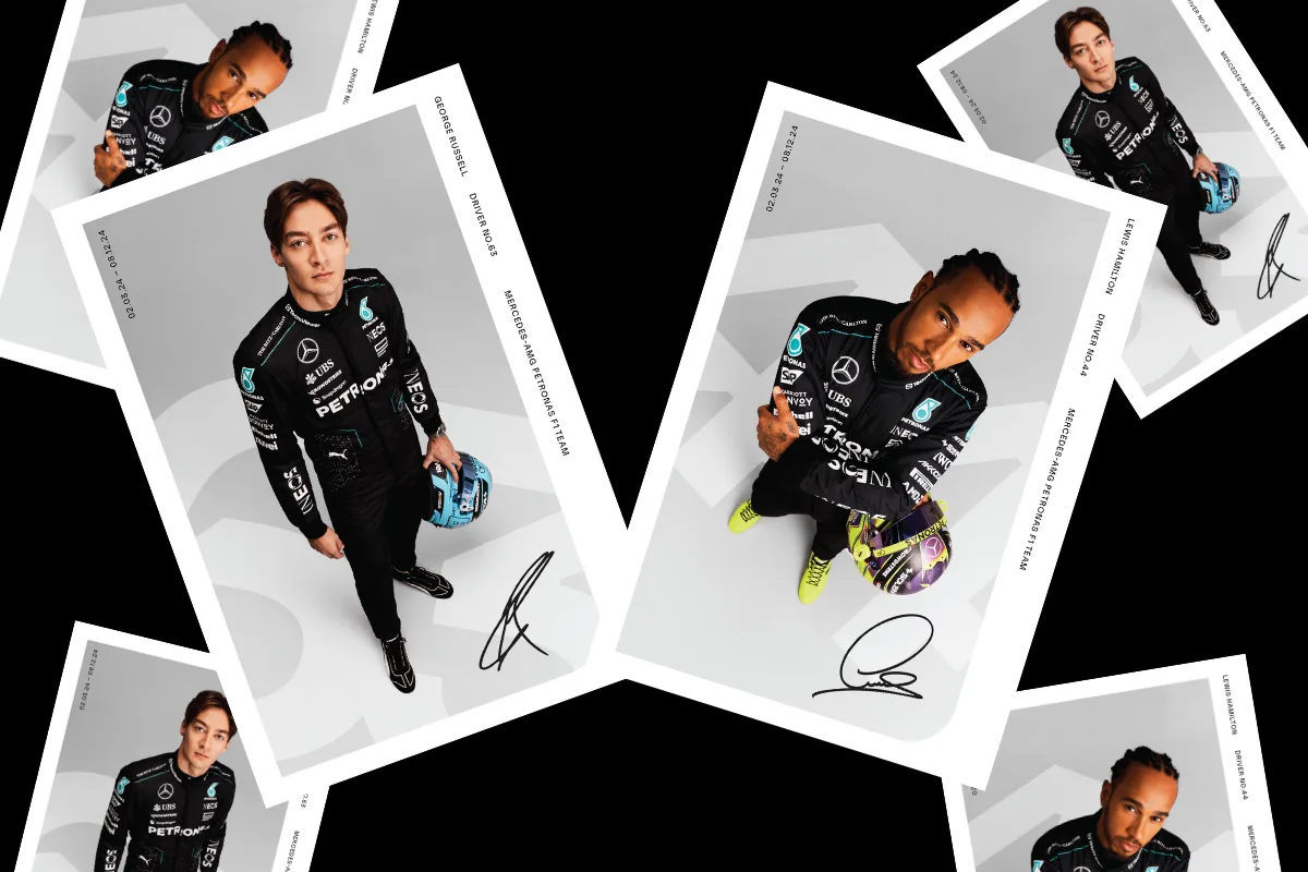 Carte Pilote F1 MERCEDES AMG PETRONAS Signée GEORGE RUSSELL 2023