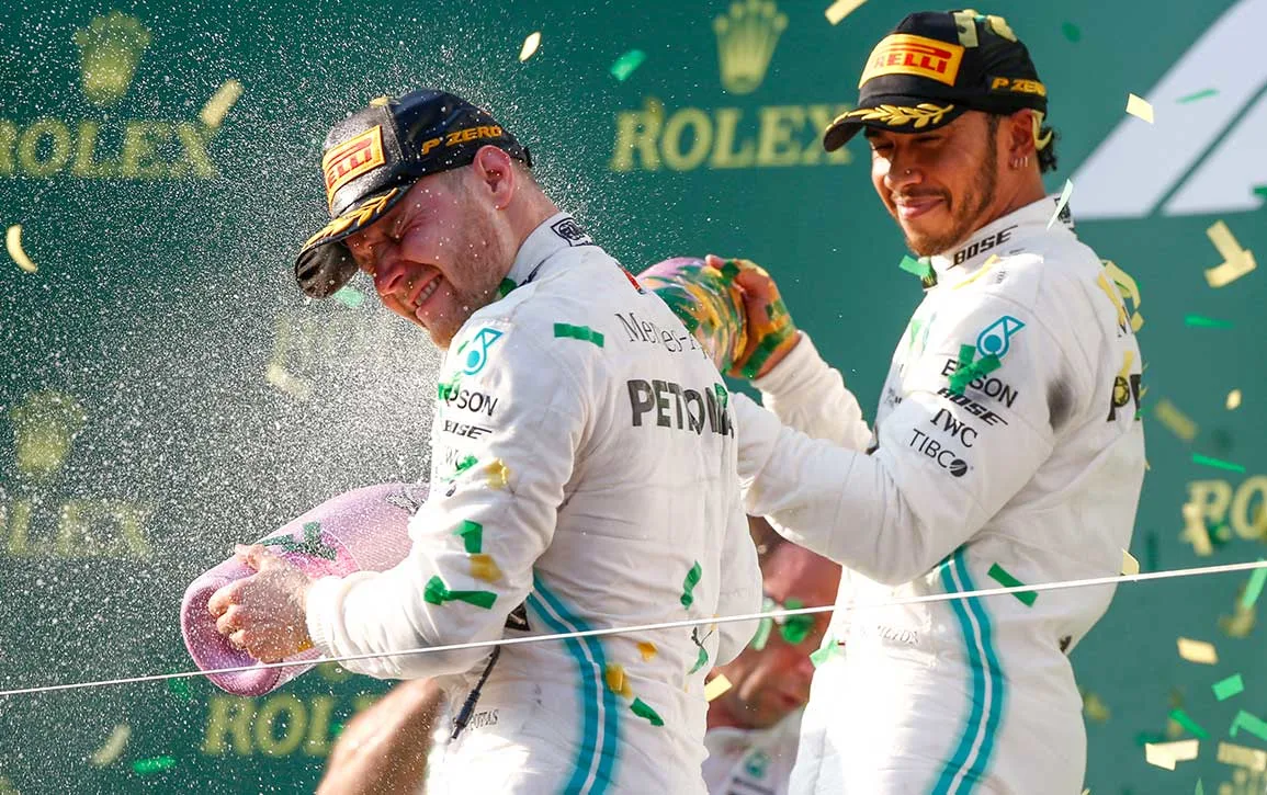 Valtteri Bottas Lewis Hamilton Mercedes Melbourne 2019