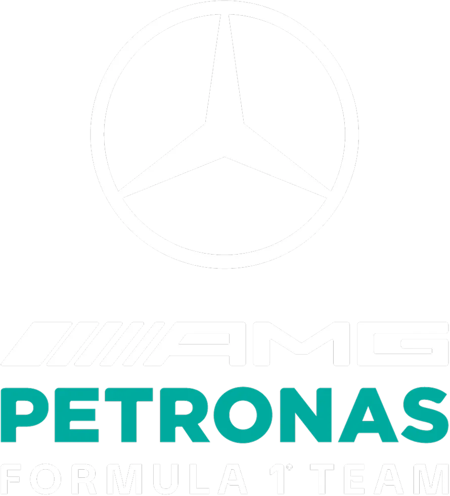 New (square) version of the Mercedes-AMG F1 logo in white and teal