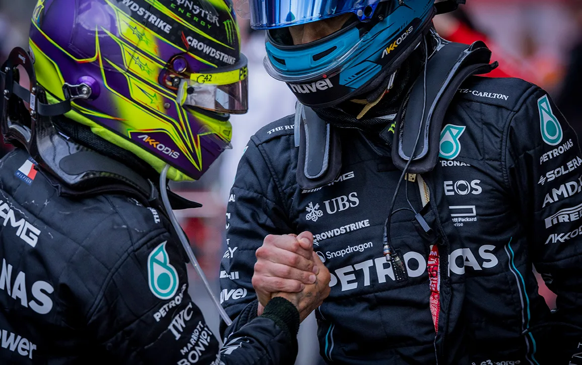 George Russell Lewis Hamilton Mercedes-AMG F1 Baku 2023