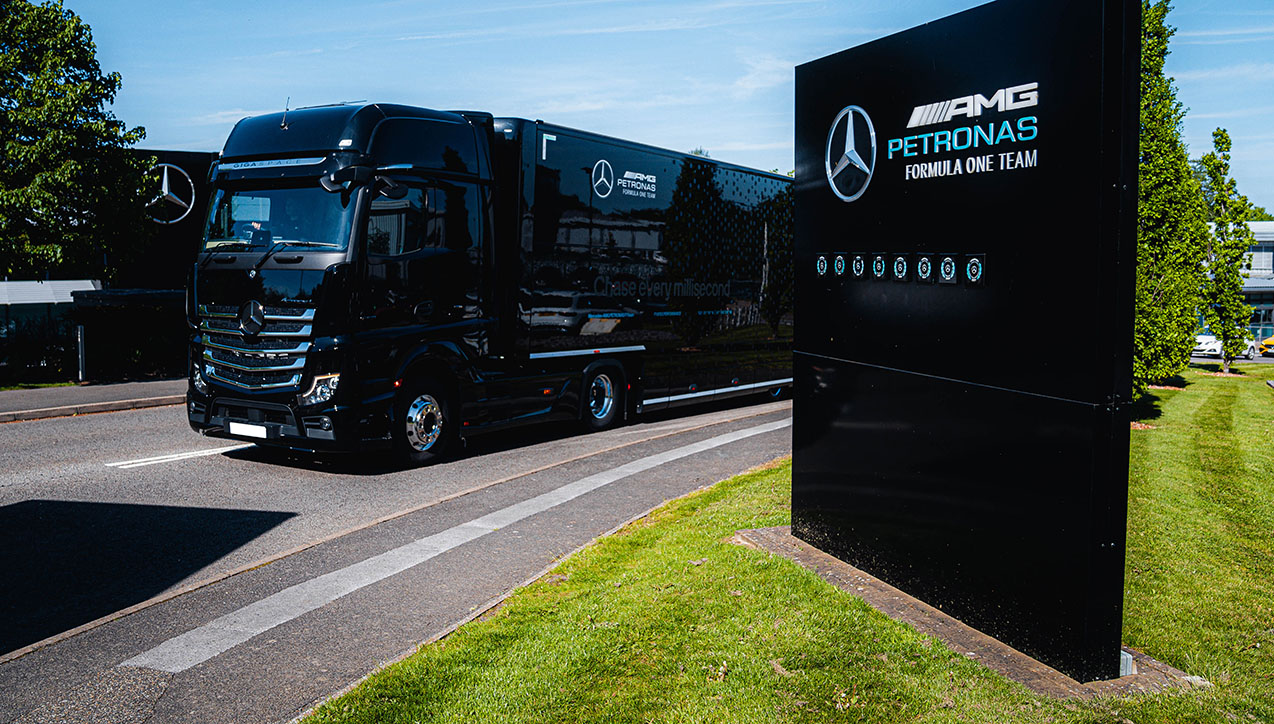 Mercedes F1 Team Becomes First to Transport Race Cars to European Race  Using Electric Trucks at 2025 Dutch Grand Prix - Mercedes-AMG PETRONAS F1  Team