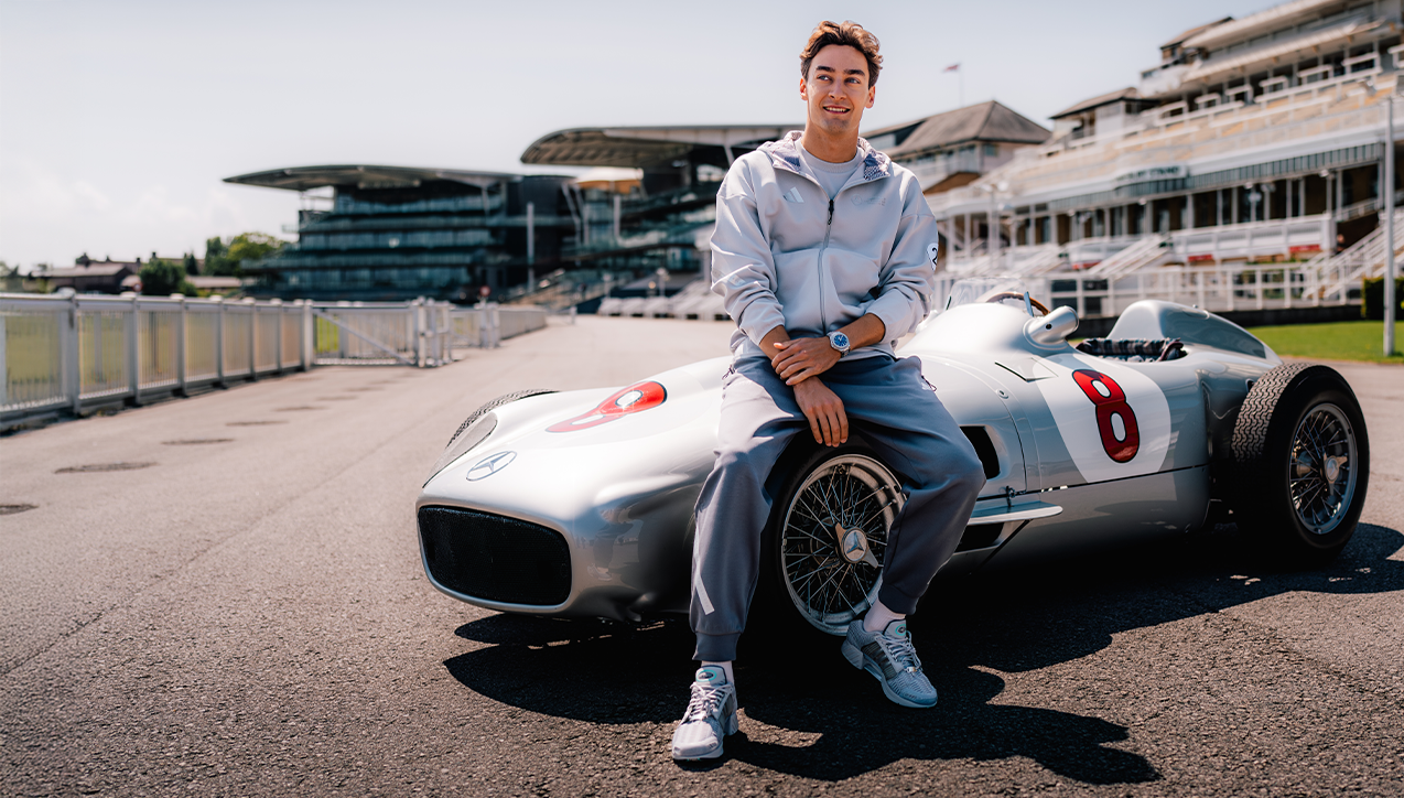 George Drives the 1955 British Grand Prix Winning Mercedes