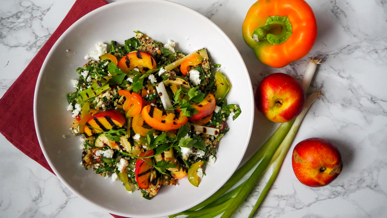 Quinoa salade met gegrilde groente en nectarine - Blog