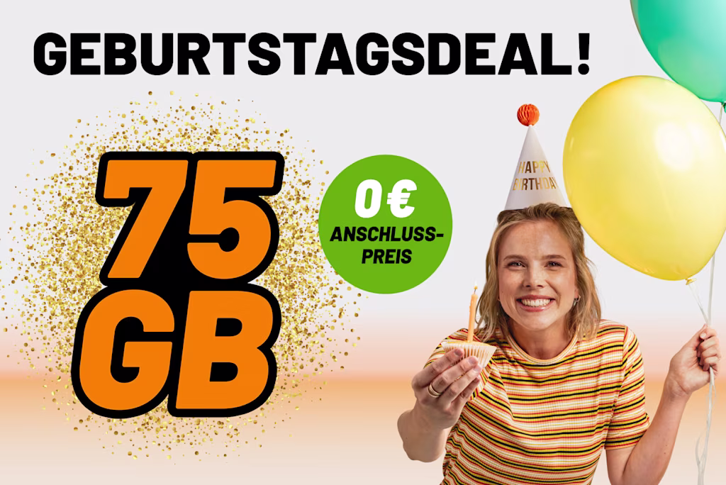 klarmobil Geburtstagsdeals: ab 75GB für 9,99€ mtl. – monatlich kündbar