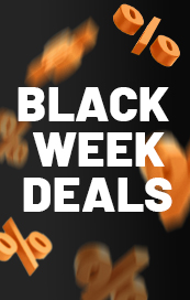 Black Week Deal Schriftzug mit Prozentezeichen