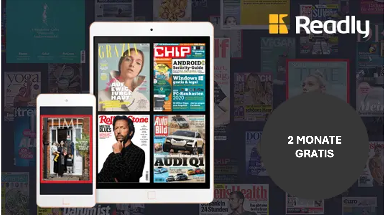 Readly 1 Monat gratis InScreen Abbildungen von Readly