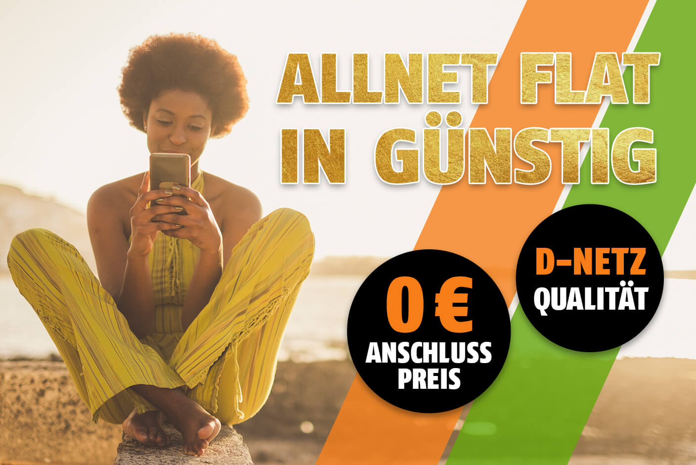 Allnet Flat in günstig mit 0€ Anschlusspreis und D-Netz Qualität