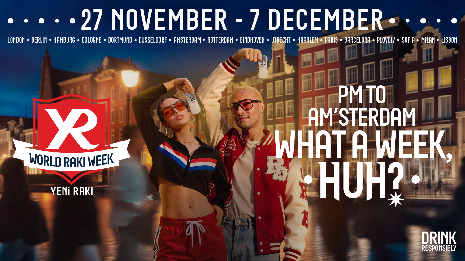 Promotional banner for World Raki Week, dated 27 November to 7 December.