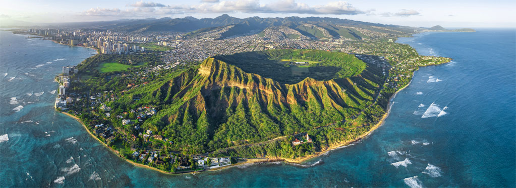 Aerial image of a Hawaiin island