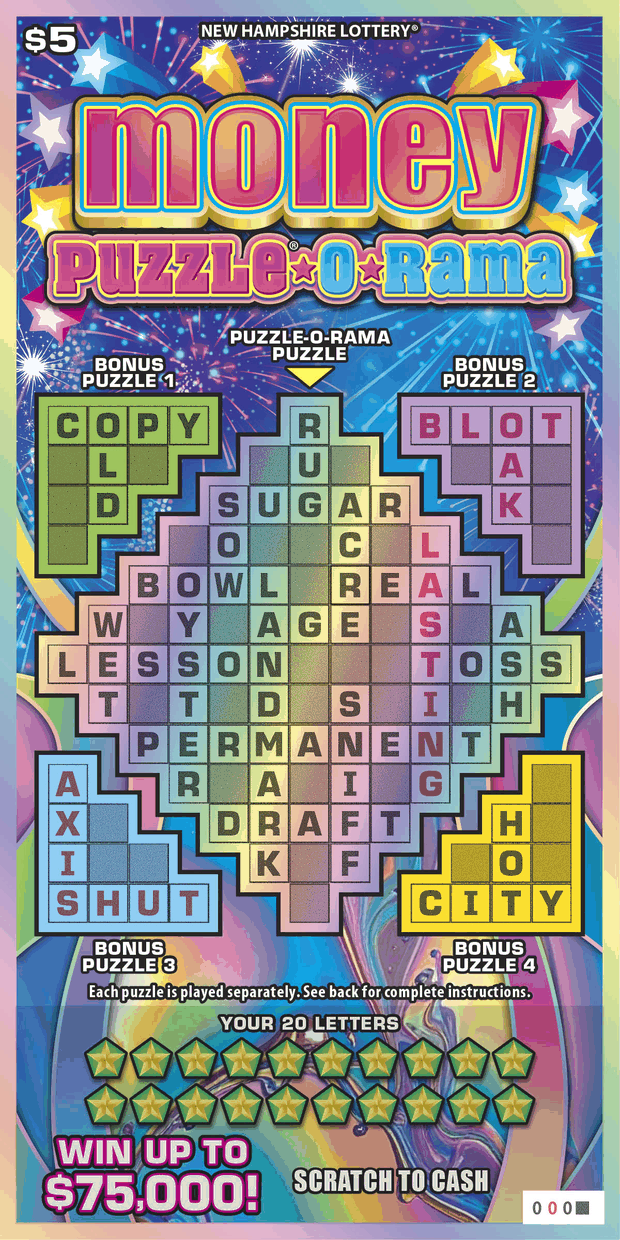 Money Puzzle*O*Rama scratch ticket from New Hampshire Lottery