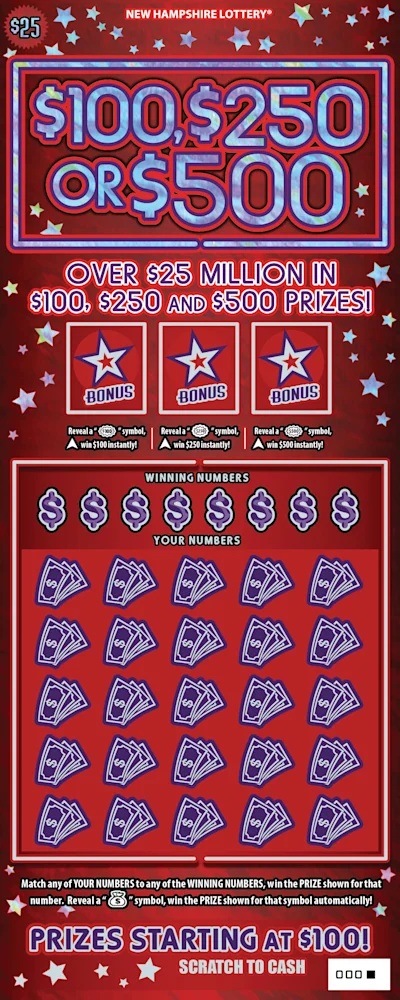 $100, $250 or $500