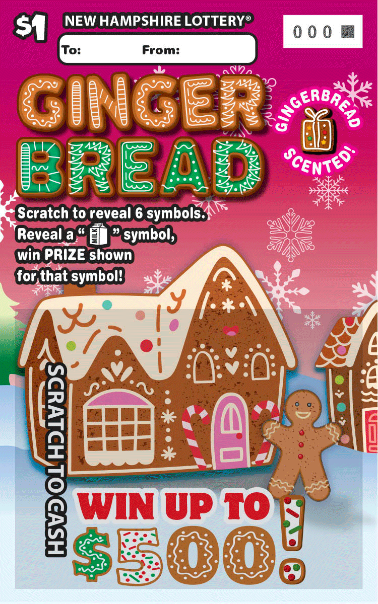 Gingerbread scratch-off ticket