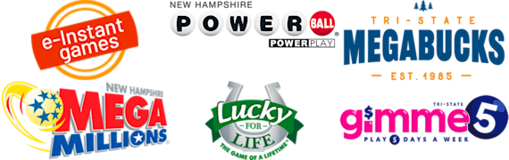 e-Instant Games, Powerball, Mega MIllions, Megabucks,. Lucky for Life, gimme 5