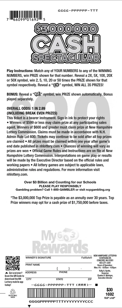 $3,000,000 Cash Spectacular