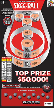 Skee Ball scratch tickets