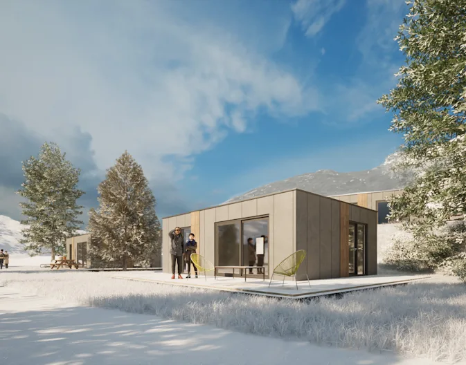 EuroParcs Ossiacher See rendering Enzian winter sneeuw