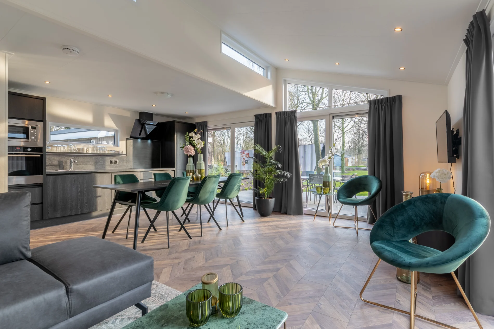 Interior living room kitchen chic