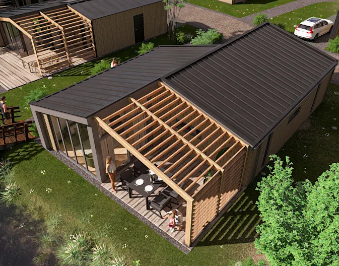 Enkhuizer Strand - Cube Split Culinair Sauna 4 - L78 - exterieur