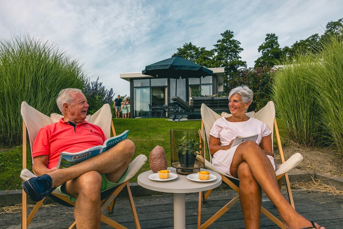 EuroParcs Veluwemeer elderly couple enjoying their holiday home